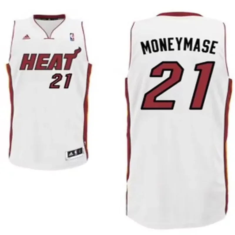 Miami Heat #21 Moneymase White Nickname Stitched Basketball Basketball jersey