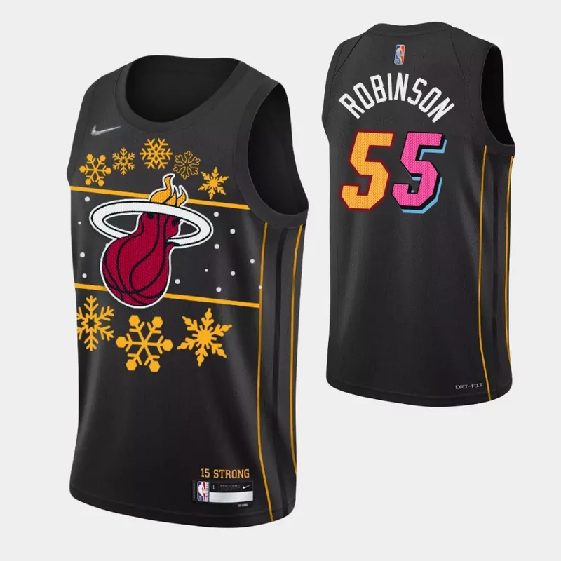Miami Heat #55 duncan robinson black nba 75th 2021 jersey christmas night Basketball jersey