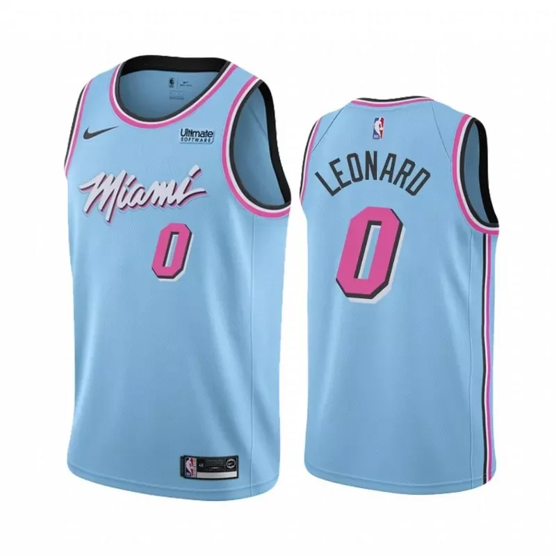 Miami Heat Meyers Leonard #0 Pearl Blue Basketball jersey