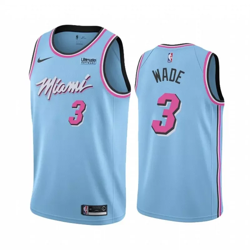 Miami Heat Dwyane Wade #3 Pearl Blue Color Edition Basketball jersey