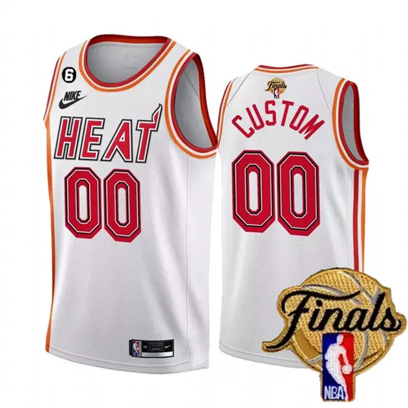 Miami Heat Customized White 2023 Finals Classic Edition With NO.6 Patch Stitched Basketball jersey