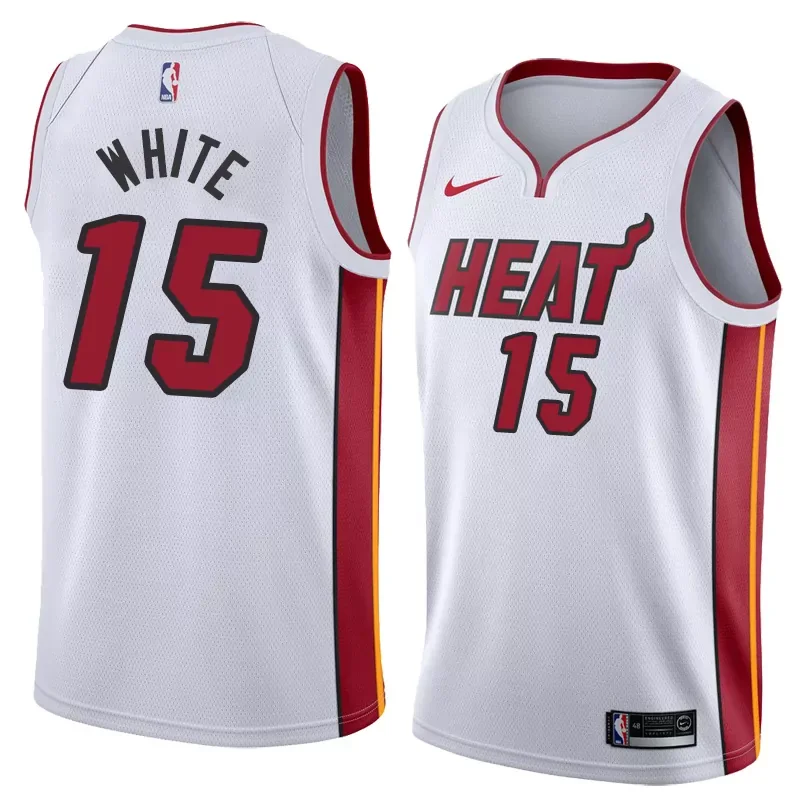 Miami Heat Dragic #7 White Red Basketball jersey - Image 2