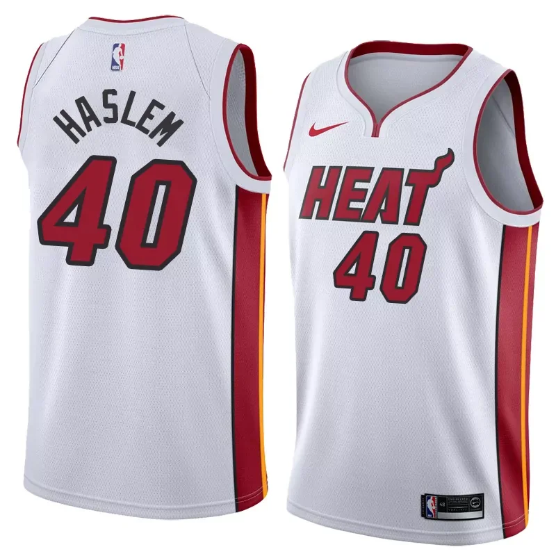 Miami Heat Udonis Haslem #40 White Red Basketball jersey