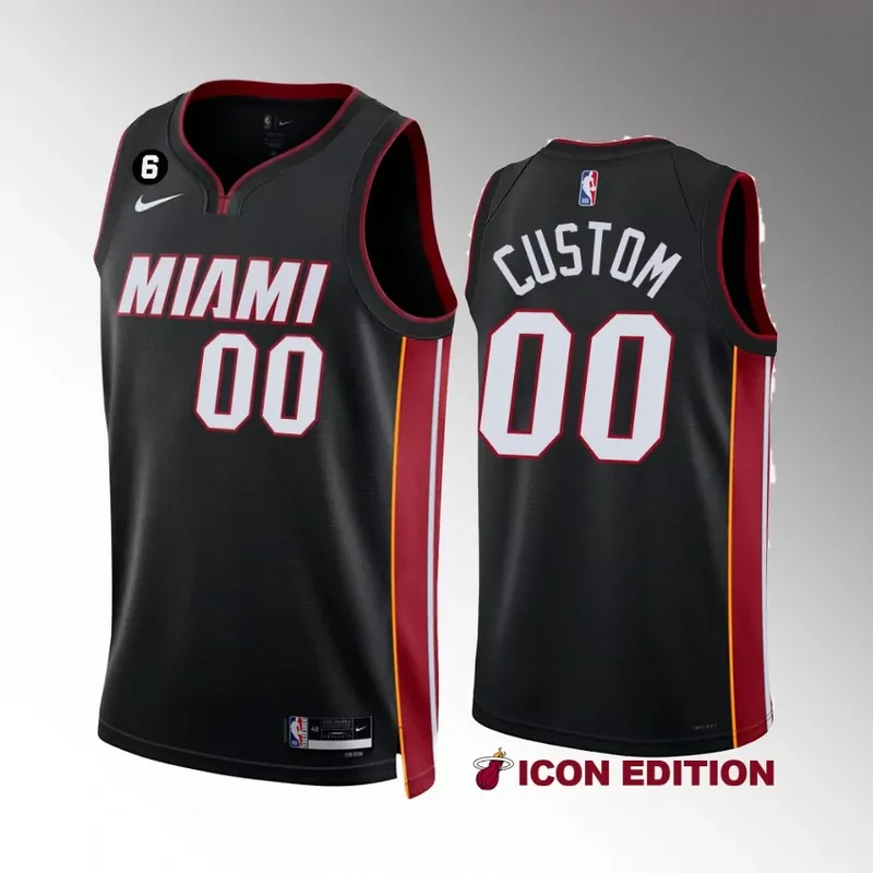 Miami Heat custom black icon edition 2022 23 jersey Basketball jersey