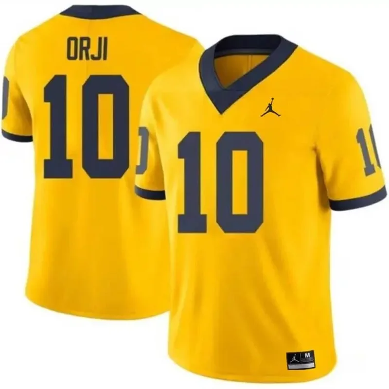 Michigan Wolverines Active Player Custom 2023 F.U.S.E. Yellow Rose Bowl Patch Football jersey - Image 3