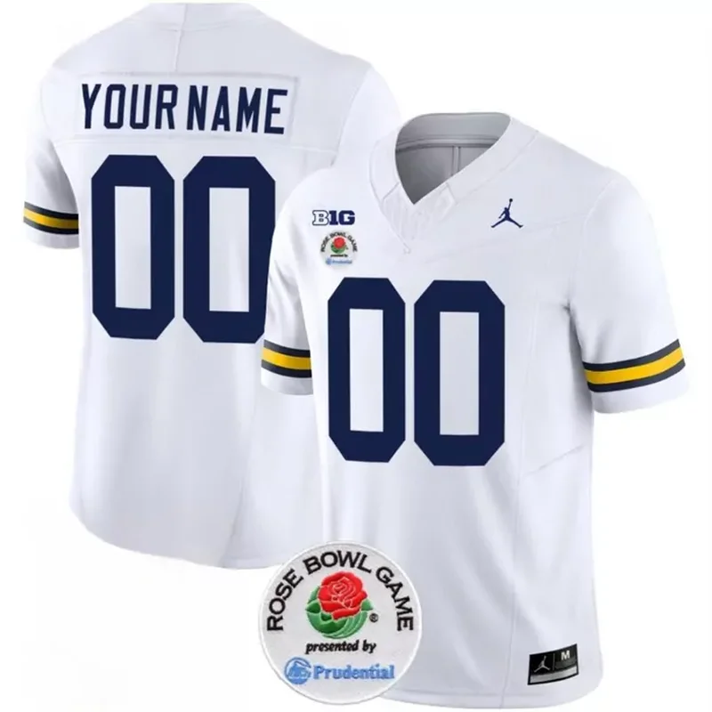 Michigan Wolverines Active Player Custom 2023 F.U.S.E. White Rose Bowl Patch Hockey jersey