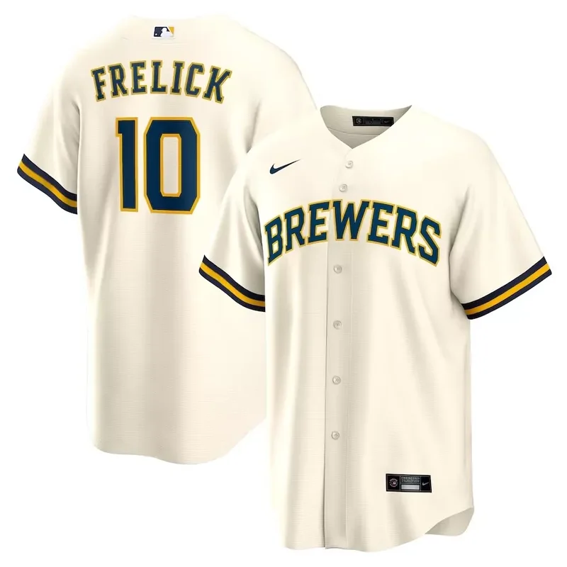 Milwaukee Brewers #0 Brice Turang Home Player Cream Baseball jersey - Image 2
