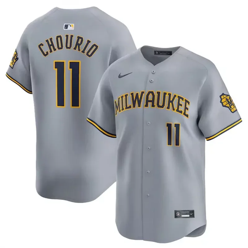 milwaukee brewers #20 mike brosseau powder blue 2022 city connect flex base Baseball jersey - Image 4