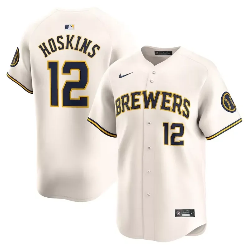 Mens Christian Yelich Cream Milwaukee Brewers Home 2020 Player Baseball jersey - Image 4