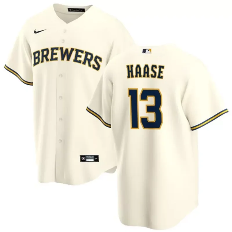 milwaukee brewers #37 adrian houser grey cool base stitched Baseball jersey - Image 3