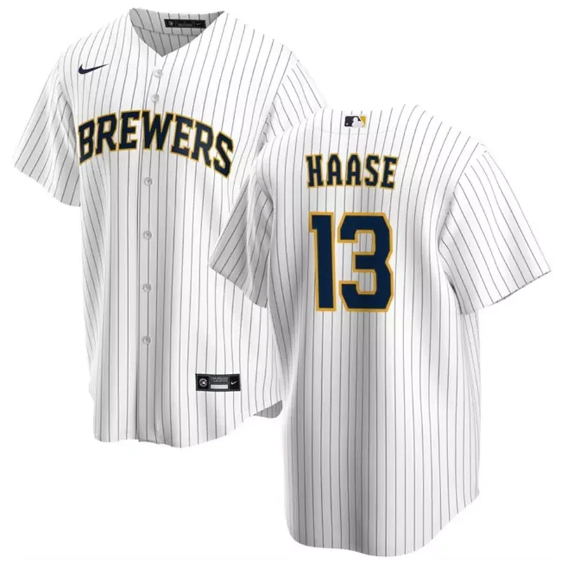 milwaukee brewers #37 adrian houser grey cool base stitched Baseball jersey - Image 4