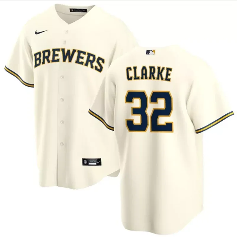 Milwaukee Brewers #13 Eric Haase Home Limited Player Cream Baseball jersey - Image 2