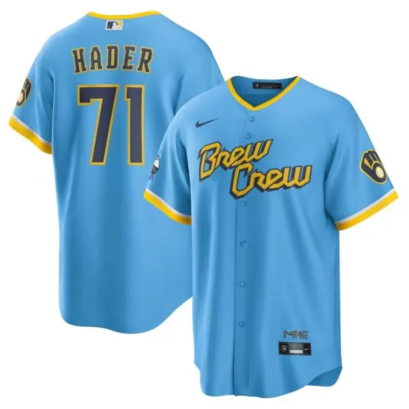 Milwaukee Brewers #71 Josh Hader Brew Crew City Connect Powder Blue Cool Base Baseball jersey