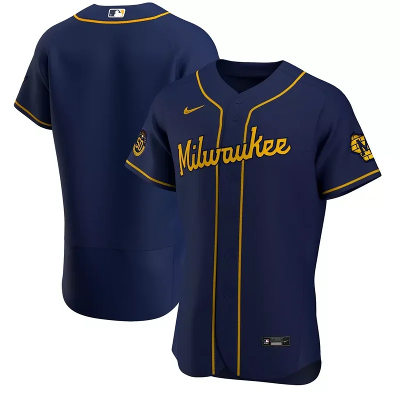 Milwaukee Brewers Navy Alternate 2020 Baseball jersey