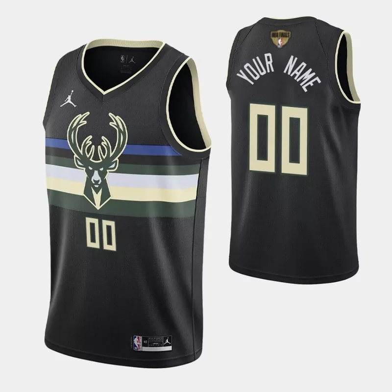 Milwaukee Bucks #00 Custom Black Golden Edition 2020 21 Limited Basketball jersey - Image 2