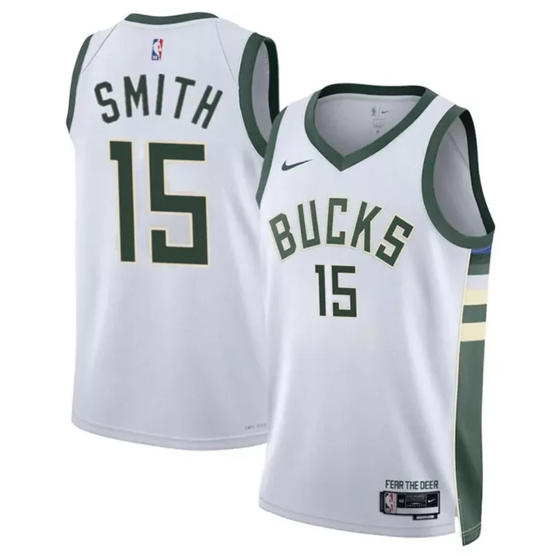 milwaukee bucks #44 andre jackson jr. 2023 nba draft white association edition Basketball jersey - Image 5