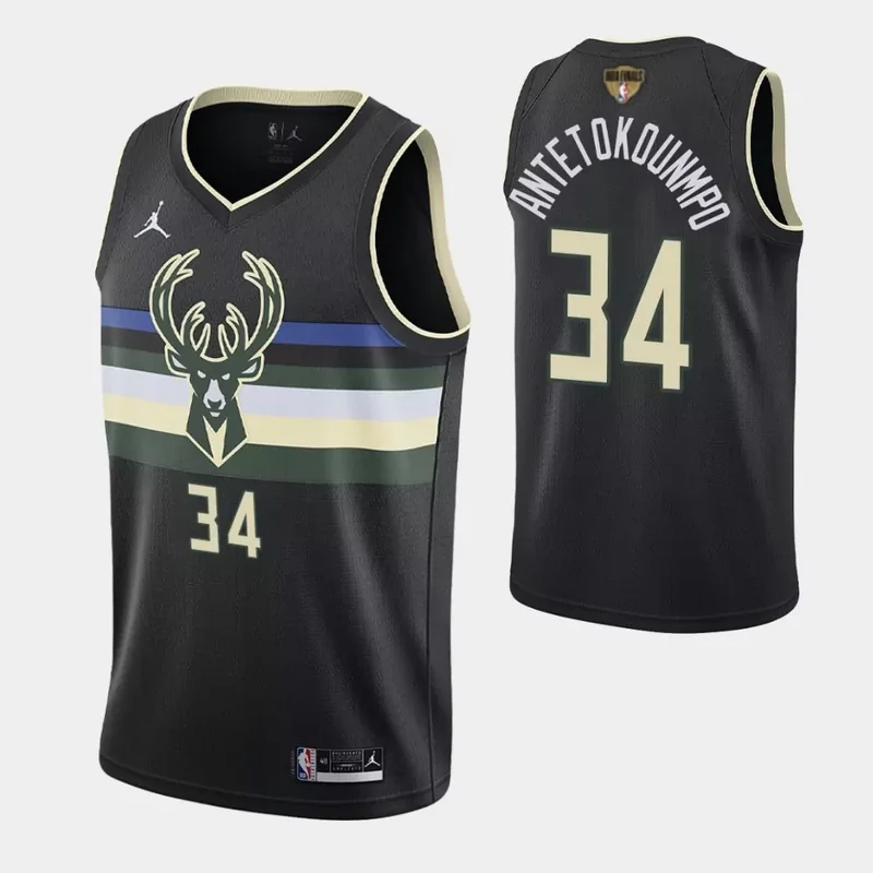 Milwaukee Bucks #34 Giannis Antetokounmpo Black Statement 2020 21 Jordan Brand Basketball jersey