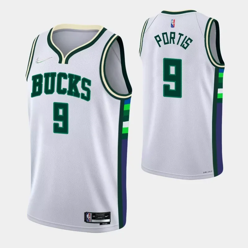 Milwaukee Bucks #9 Bobby Portis 75th Anniversary City White Basketball jersey