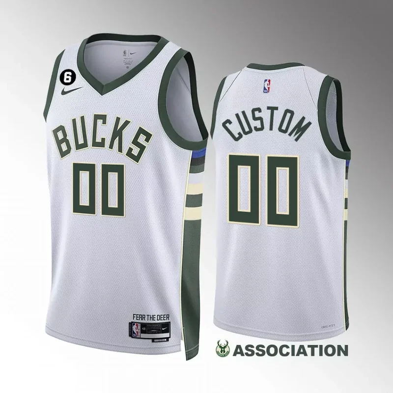Milwaukee Bucks custom white 2022 23association edition swingman jersey Basketball jersey - Image 2