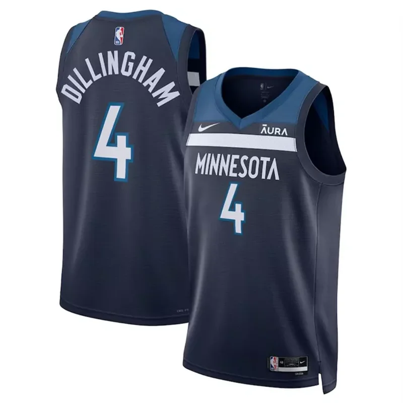 Minnesota Timberwolves #4 Rob Dillingham 2024 Draft Icon Edition Navy 75th Basketball jersey