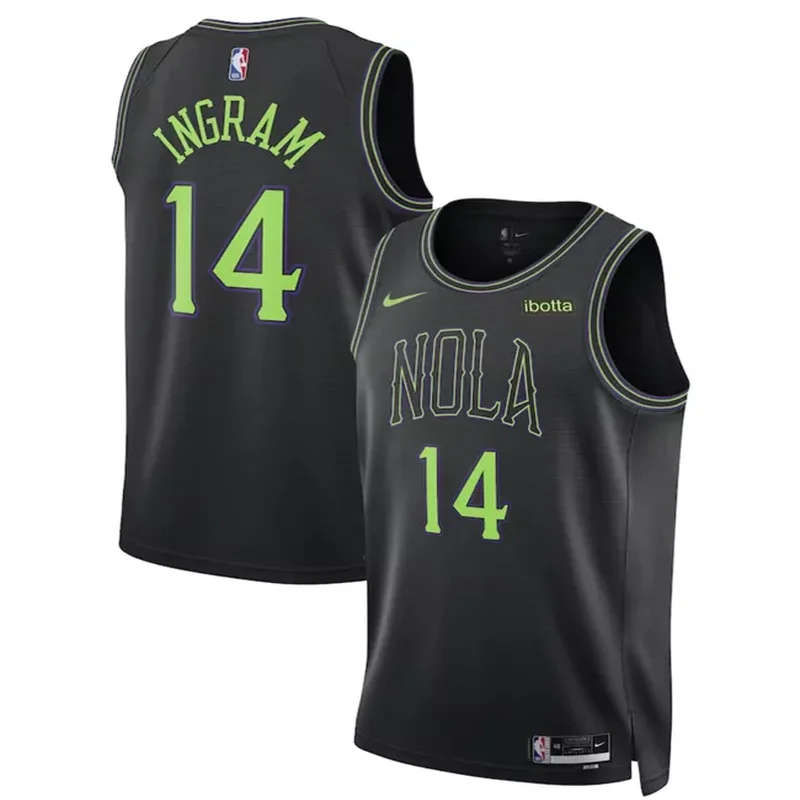 New Orleans Pelicans #14 Brandon Ingram Black City Edition Stitched Basketball Basketball jersey