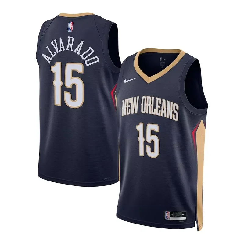 New Orleans Pelicans #15 Jose Alvarado Unisex Association Edition Navy Basketball jersey