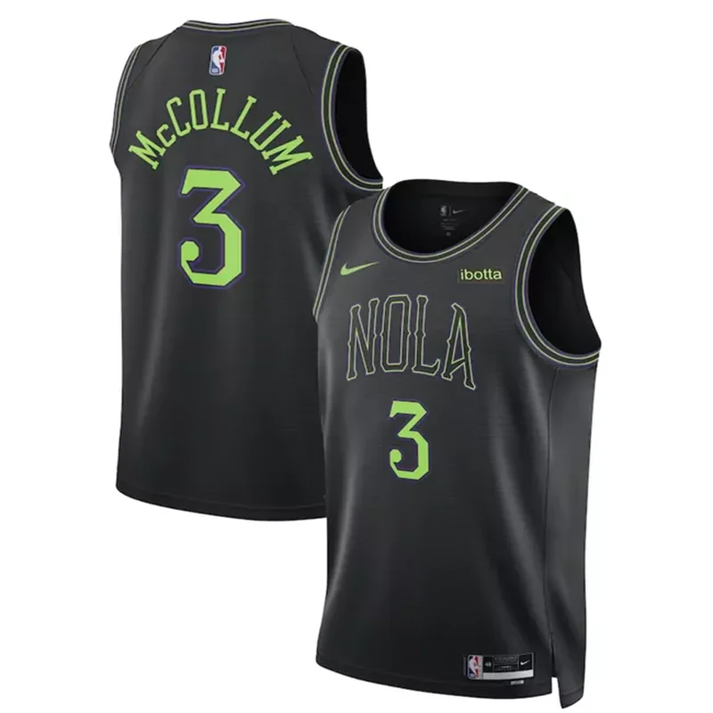 New Orleans Pelicans #3 C.J. McCollum Black City Edition Stitched Basketball Basketball jersey
