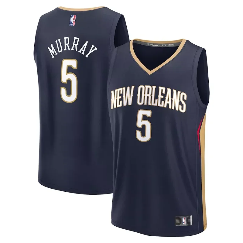 New Orleans Pelicans #5 Dejounte Murray Player Icon Edition Navy Basketball jersey