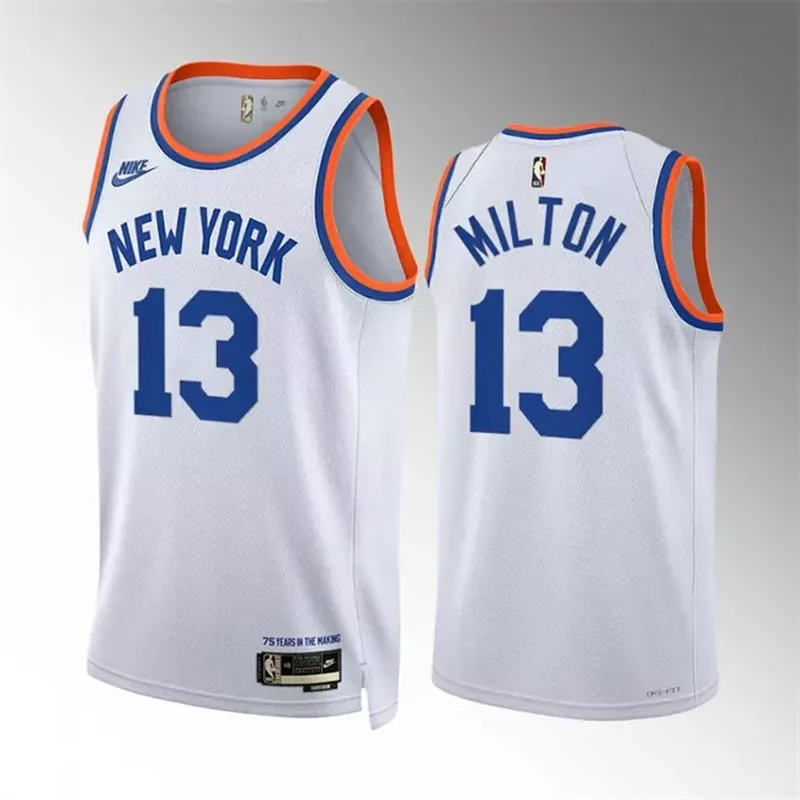 New York Knicks #13 Shake Milton White 2021 22 City Edition Stitched Basketball Basketball jersey