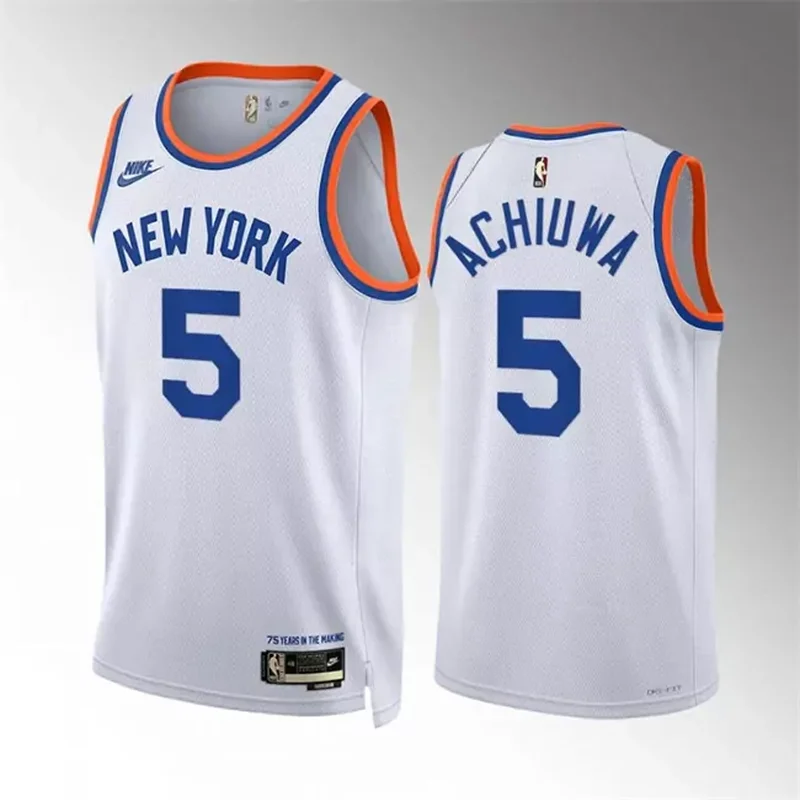 New York Knicks kevin knox black nba 75th 2021 jersey christmas night Basketball jersey - Image 5