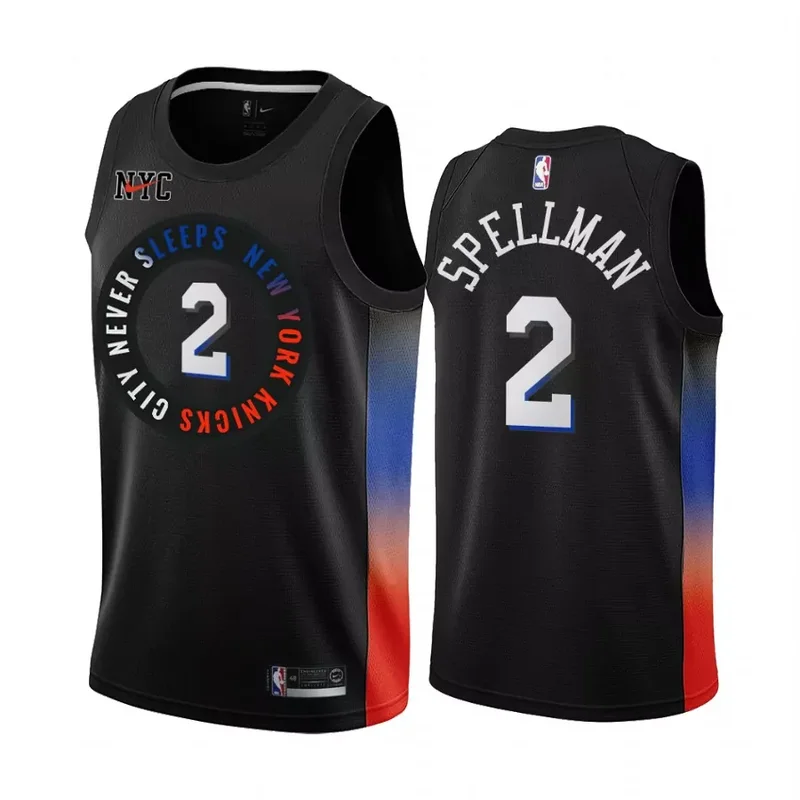 New York New York Knicks 44 Evans III City Edition Black Basketball jersey - Image 2