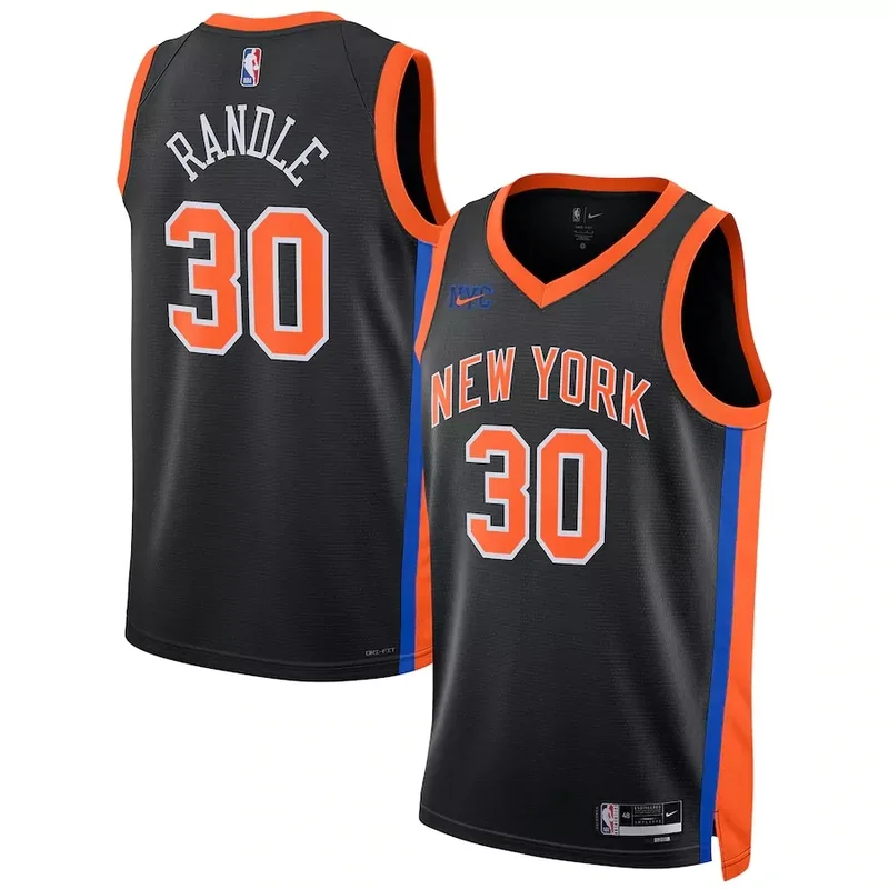 New York New York Knicks #30 Julius Randle Unisex 2022 23 City Edition Black Basketball jersey