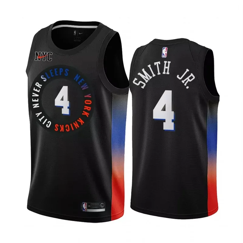 New York New York Knicks 44 Evans III City Edition Black Basketball jersey - Image 3