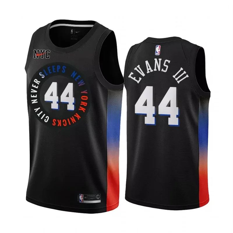 New York New York Knicks 44 Evans III City Edition Black Basketball jersey