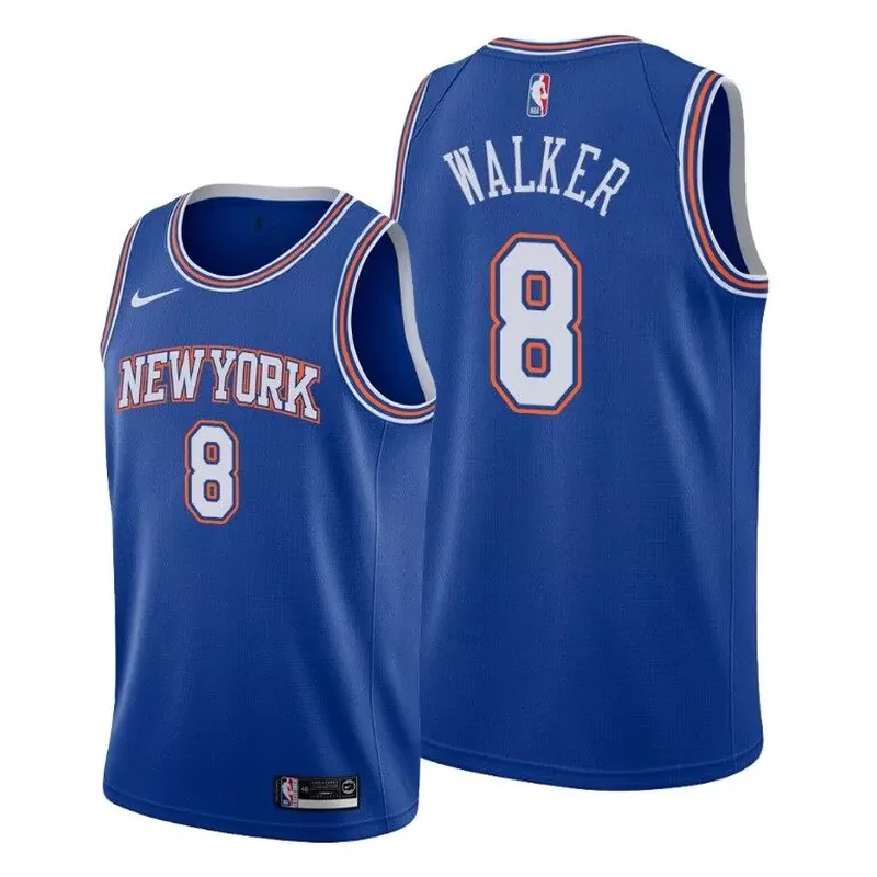 New York New York Knicks #8 Kemba Walker Basketball jersey - Image 2