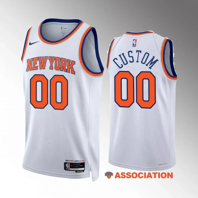 New York New York Knicks Active Player Custom Blue Icon Edition Stitched Basketball Basketball jersey - Image 3