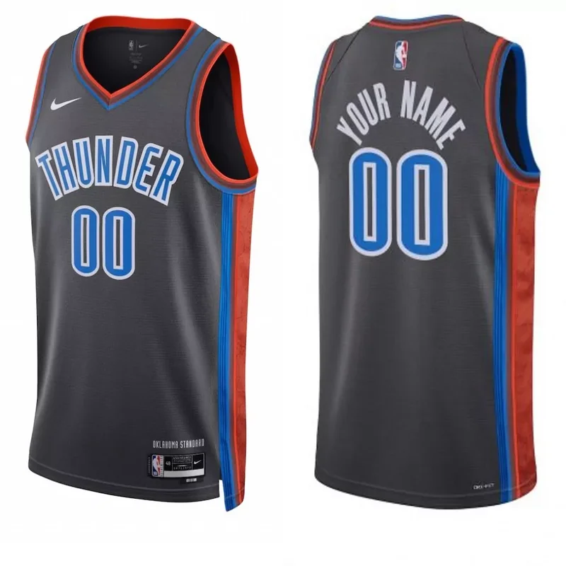 Oklahoma City Thunder # City Edition Black Basketball jersey - Image 2
