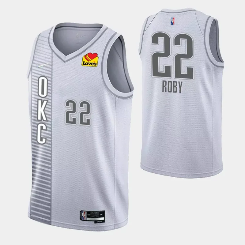 Oklahoma City Thunder #22 Isaiah Roby 2022 City Edition 75th Anniversary Gray Basketball jersey