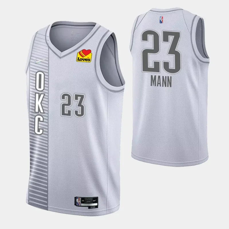 Oklahoma City Thunder #23 Tre Mann 2022 City Edition 75th Anniversary Gray Basketball jersey - Image 2