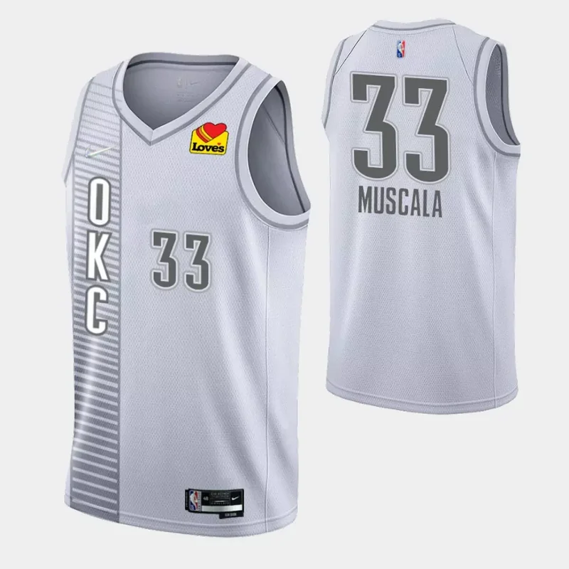 Oklahoma City Thunder #34 Kenrich Williams 2022 City Edition 75th Anniversary Gray Basketball jersey - Image 5