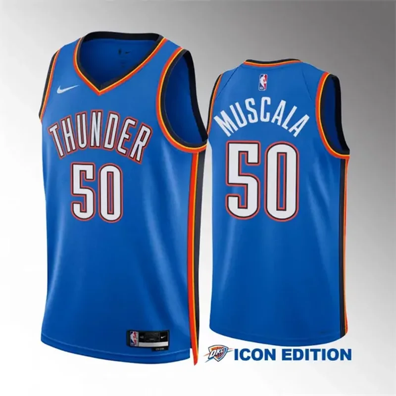 Oklahoma City Thunder #50 Mike Muscala Blue Icon Edition Stitched Basketball Basketball jersey