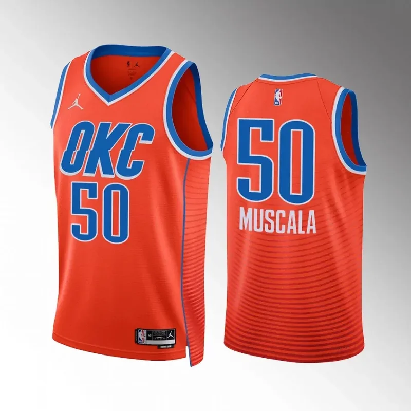 Oklahoma City Thunder #50 Mike Muscala Orange Statement Edition Men Basketball jersey