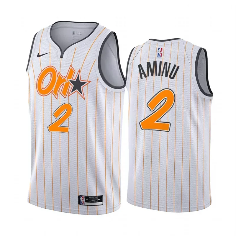 Orlando Magic 2 Al Farouq Aminu Stripe White Basketball jersey