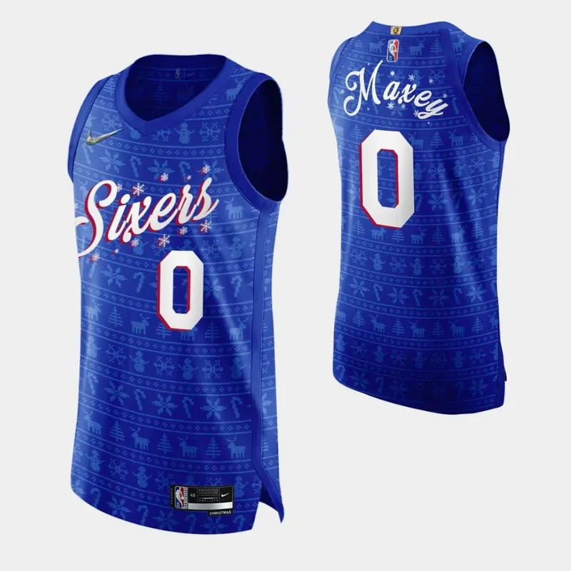 Philadelphia 76ers #31 Seth Curry 21 22 New Season 76ers 75 Anniversary City Edition Deep blue Basketball jersey - Image 3