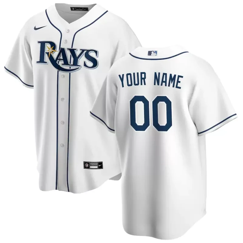 Tampa Bay Rays Custom Name And Numbe Men Flex Dark Navy Baseball jersey - Image 4