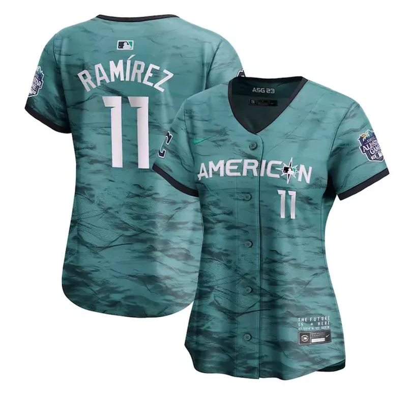 Women Cleveland Guardians #11 Jose RaméŸ—ez Teal 2023 All Star Stitched Baseball Baseball jersey