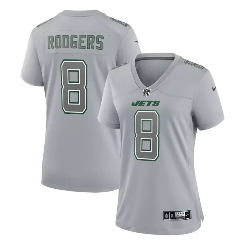 Aaron Rodgers New York Jets Womens Atmosphere Fashion Game Jersey Heather Gray