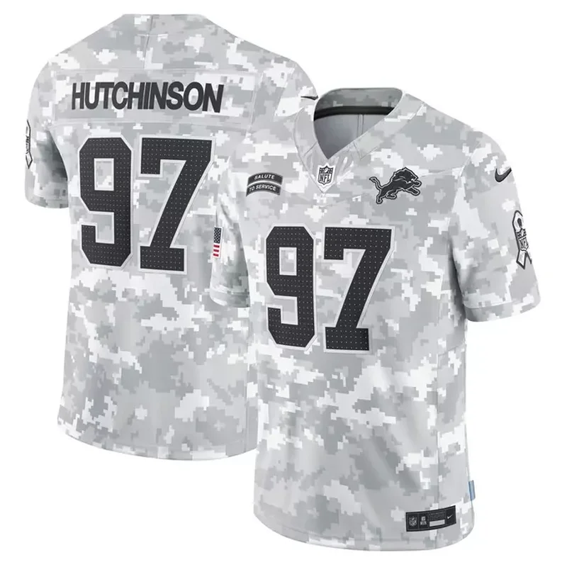 Detroit Lions Alternate Custom Game Jersey Black - Image 4