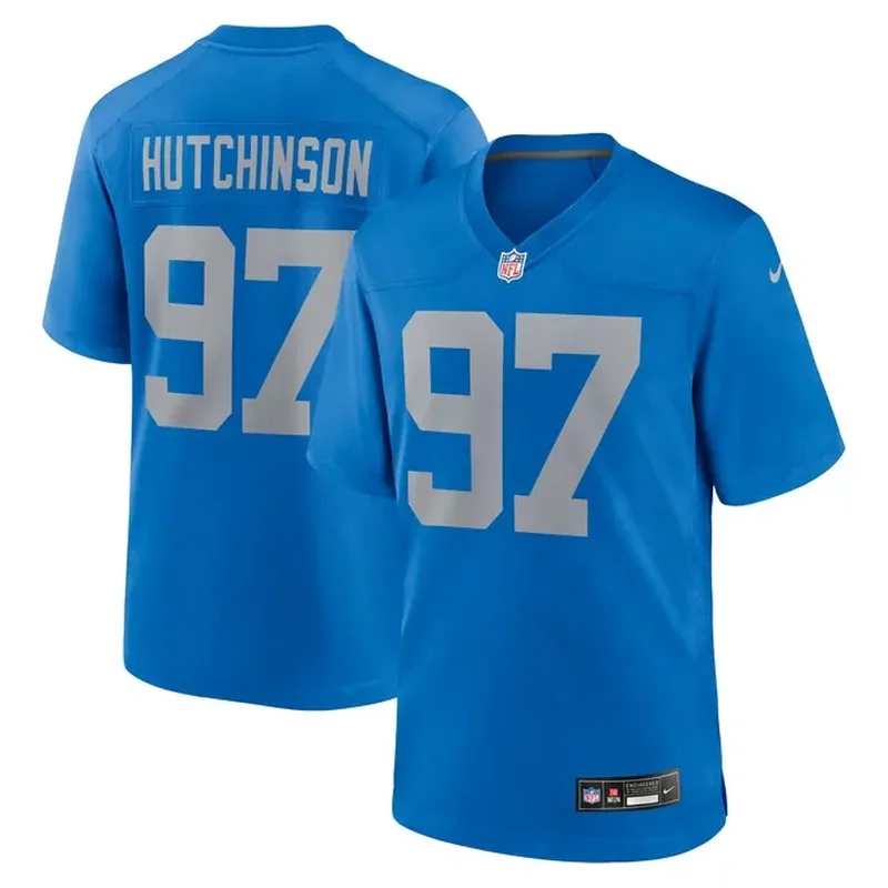 Jahmyr Gibbs Detroit Lions Alternate Game Jersey Blue - Image 3