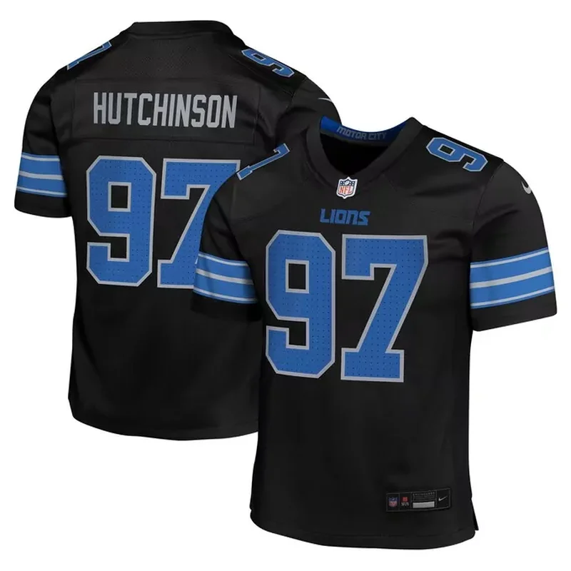 Jahmyr Gibbs Detroit Lions Alternate Player Game Jersey Black - Image 2